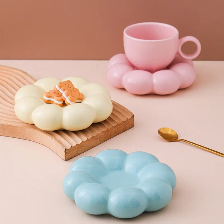 Cute Ceramic Cloud Mug With Saucer