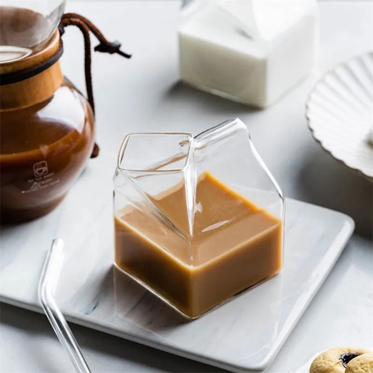 Milk Carton Shaped Glass Jug