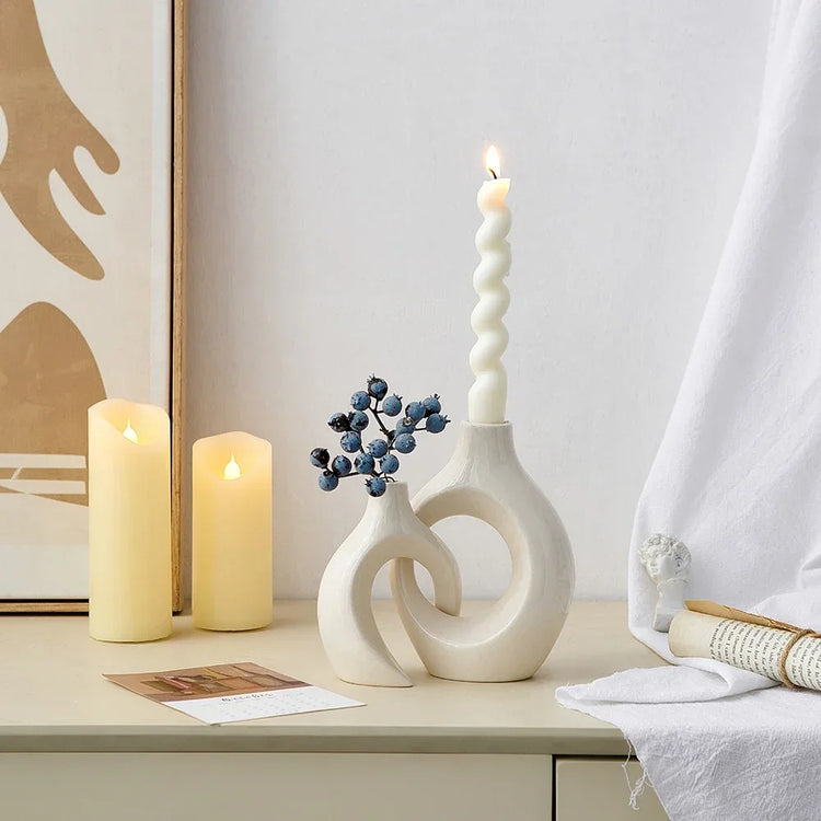 Contemporary Style Unique Ceramic Double Vases
