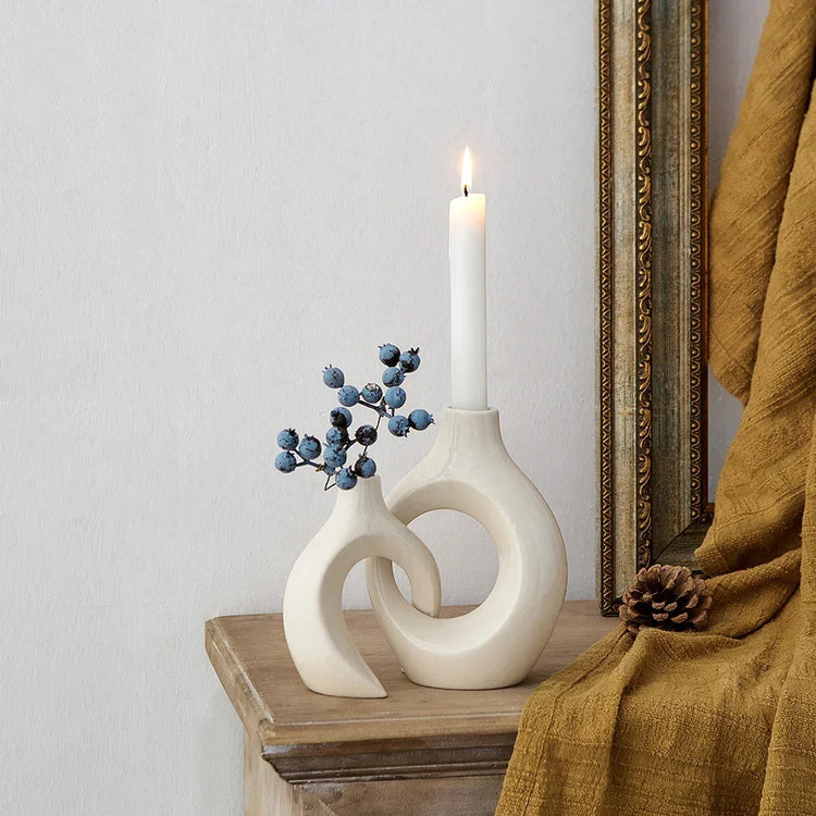 Contemporary Style Unique Ceramic Double Vases