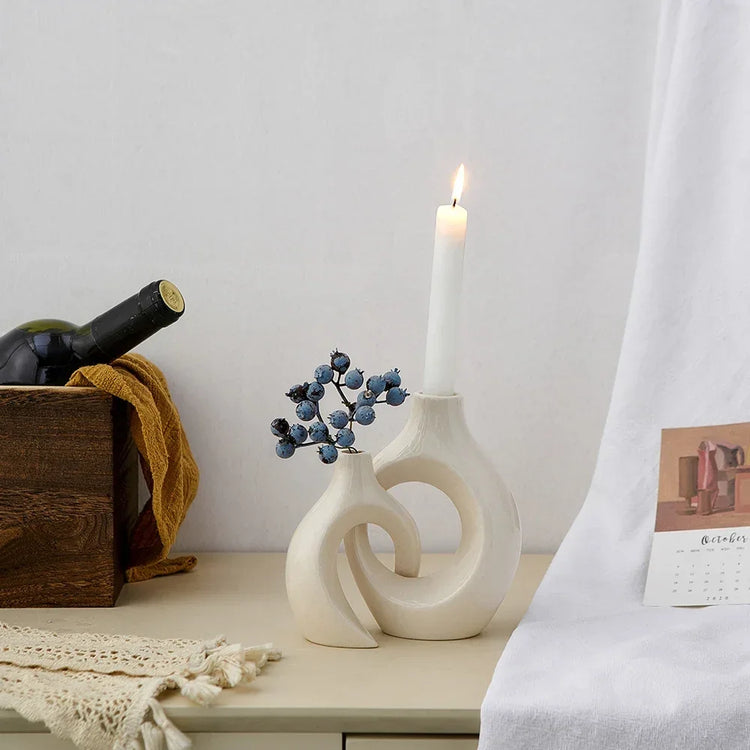 Contemporary Style Unique Ceramic Double Vases