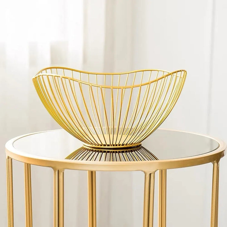 Contemporary Irregular Shape Wire Fruit Bowl
