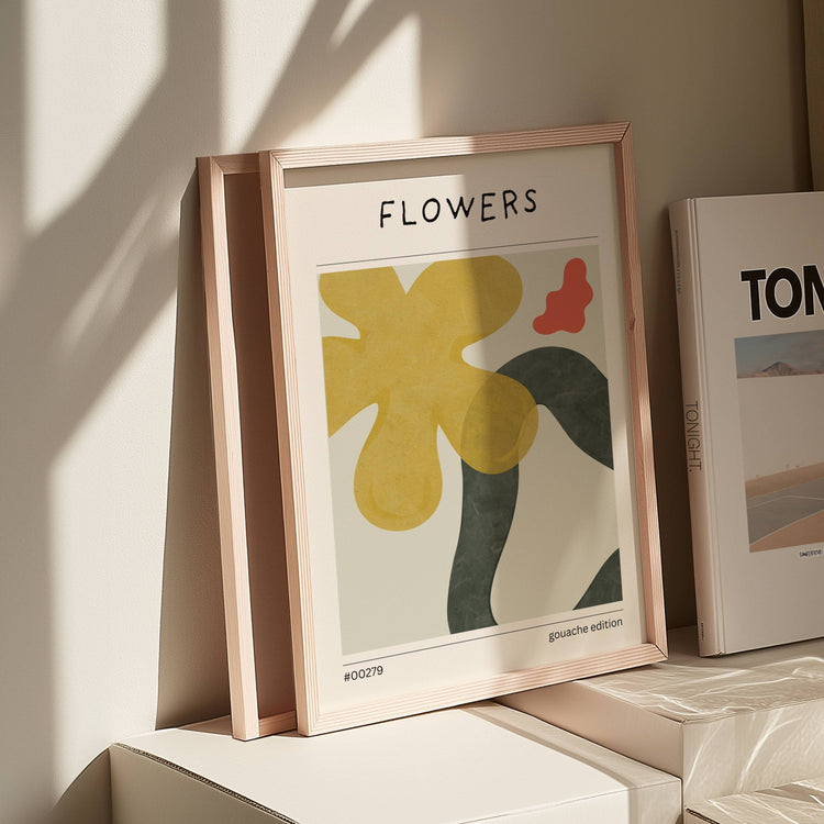 Contemporary Abstract Flowers Wall Art Poster