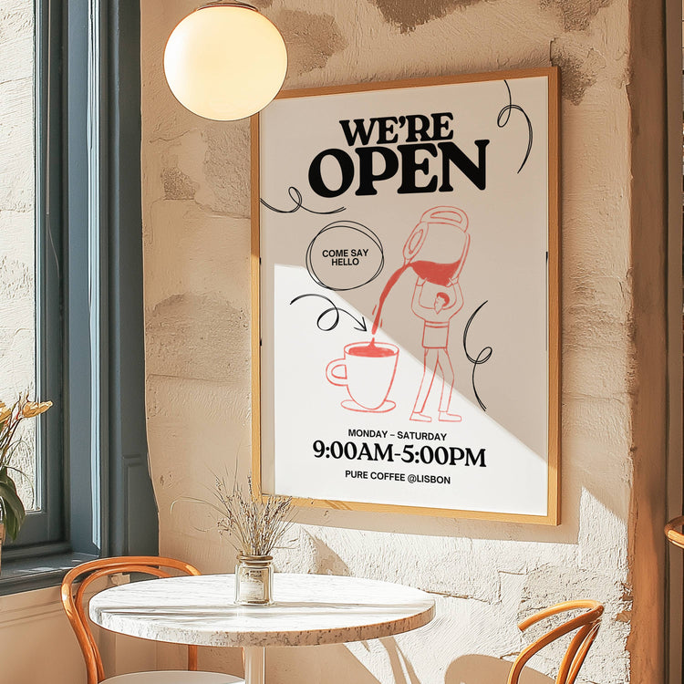 Minimalist Drawing Café Wall Art Print