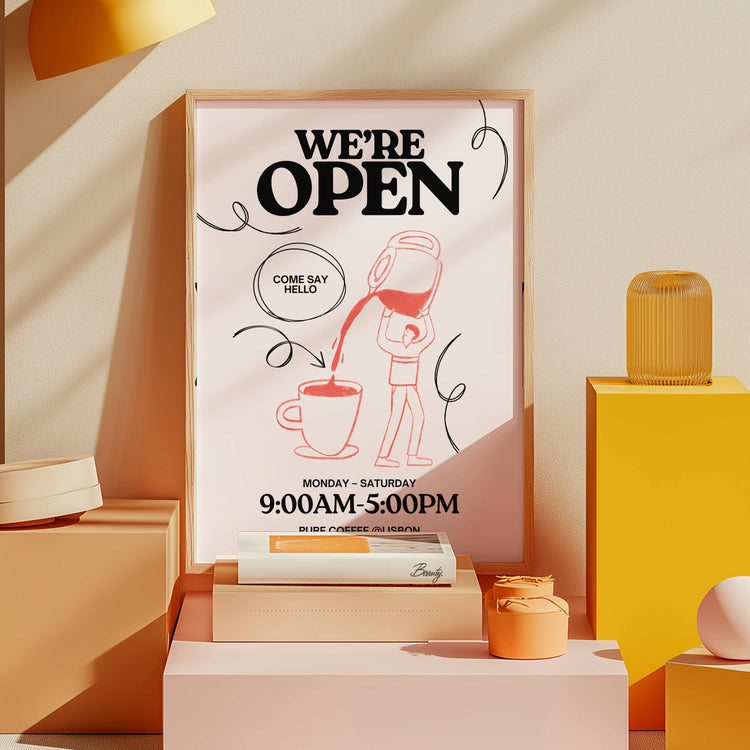 Minimalist Drawing Café Wall Art Print
