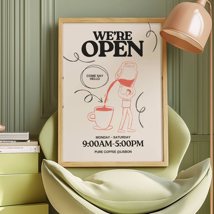 Minimalist Drawing Café Wall Art Print