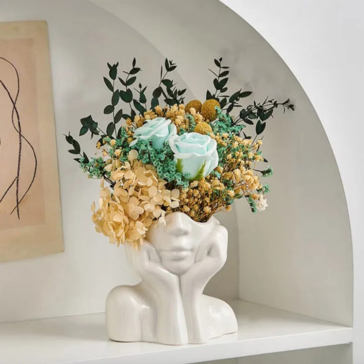 Half Head White Ceramic Vases