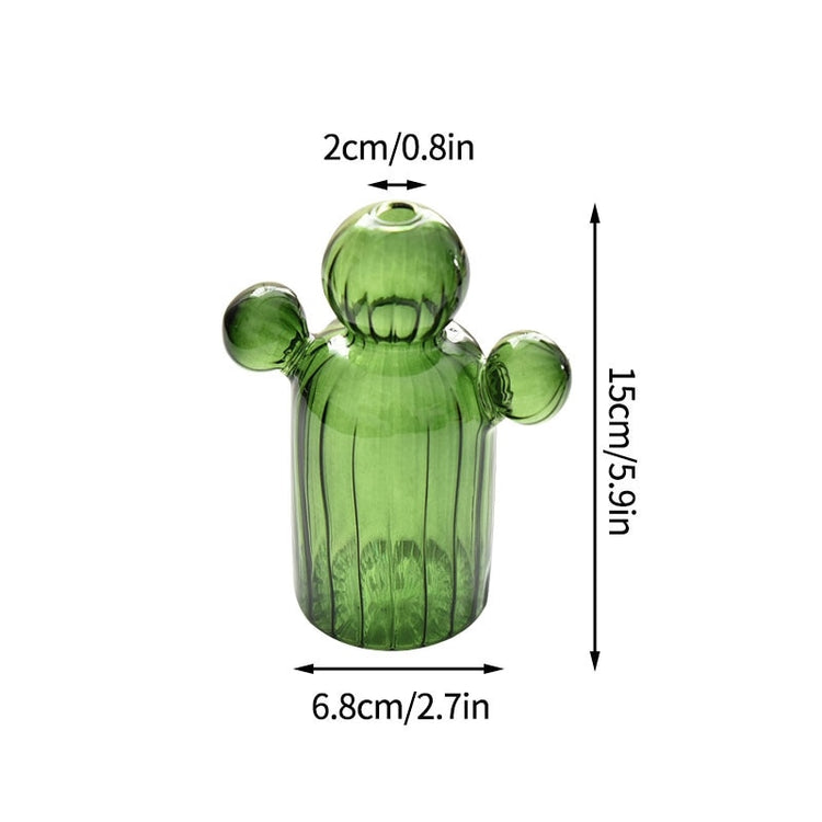 Creative Cactus Shaped Glass Vase for Plants
