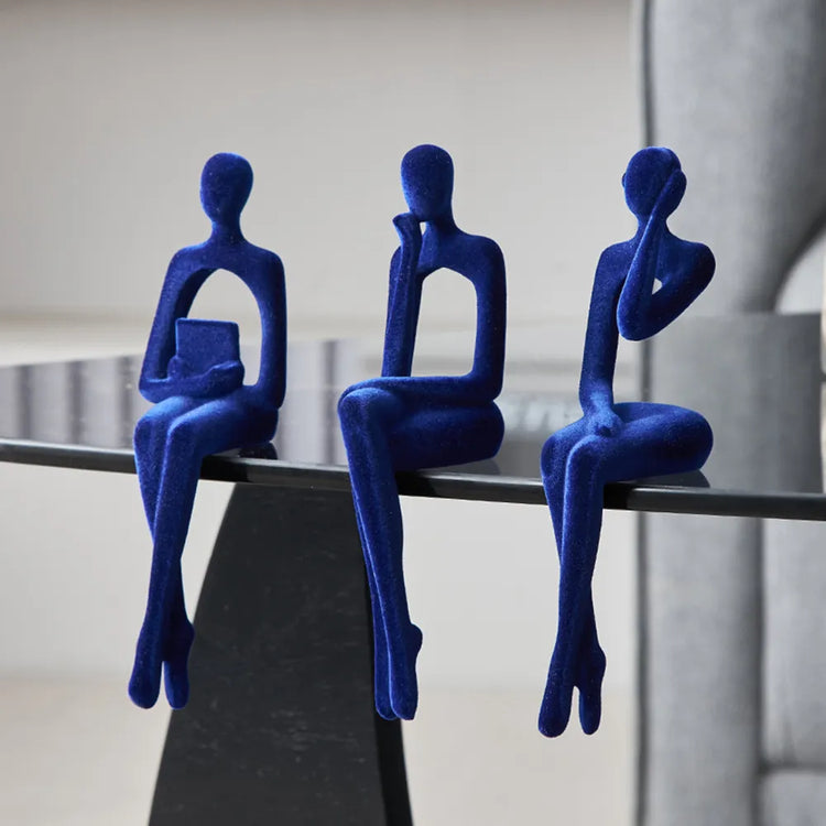 Abstract Design Thinker Felt Figurines - Set of 3