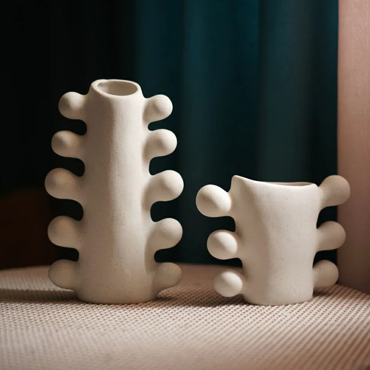 Unglazed Bohemian Irregular Shape Ceramic Vases