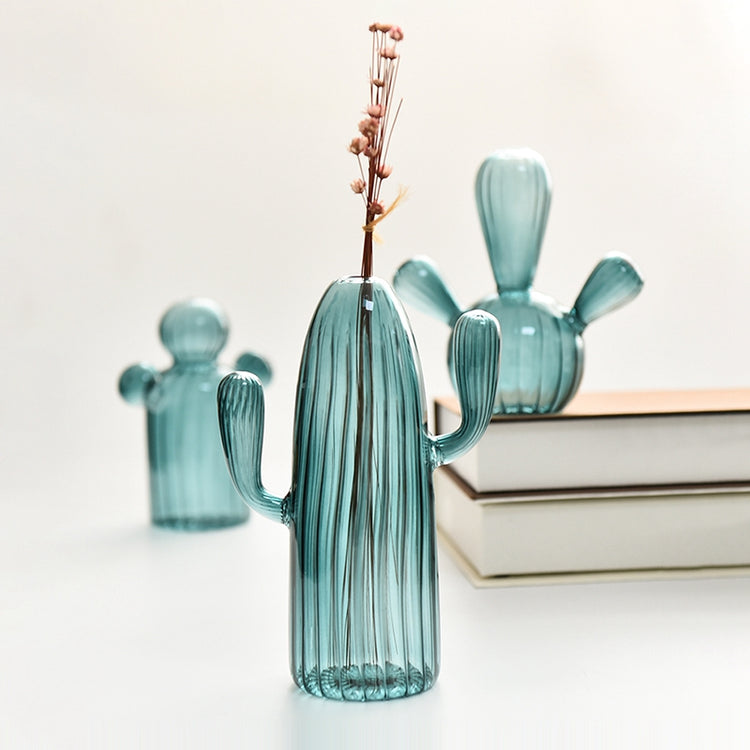 Creative Cactus Shaped Glass Vase for Plants