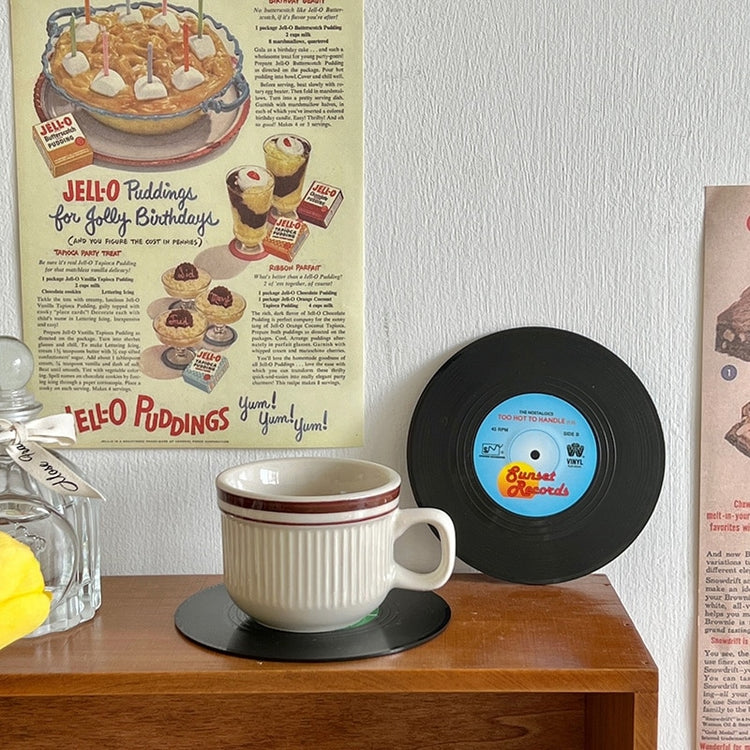6pcs Retro Vinyl Record Anti Slip Coasters