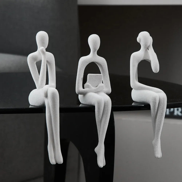 Abstract Design Thinker Felt Figurines - Set of 3