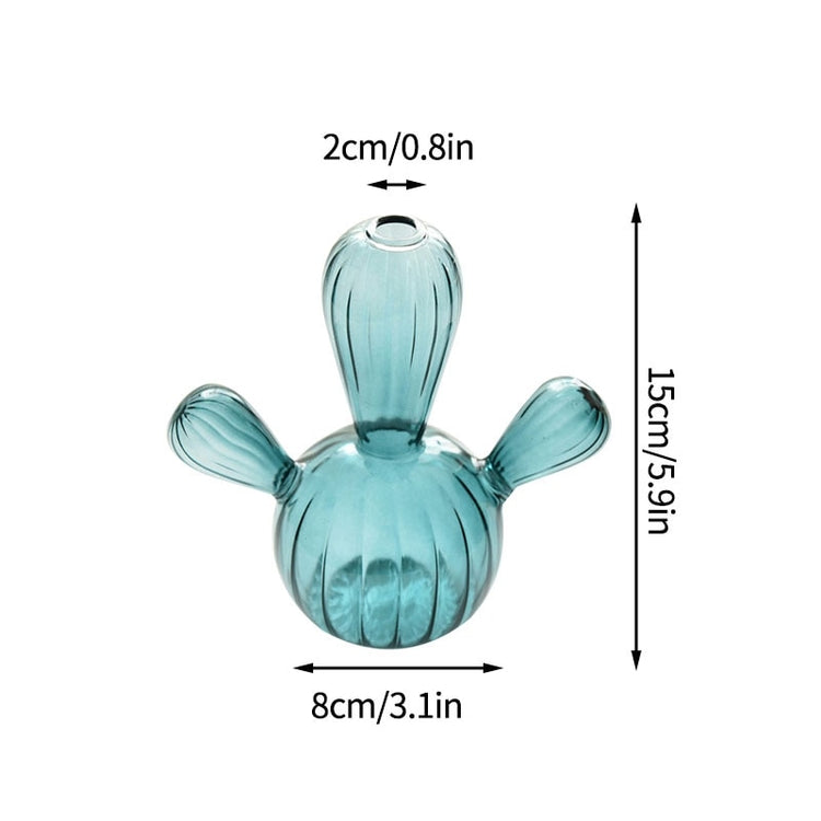 Creative Cactus Shaped Glass Vase for Plants
