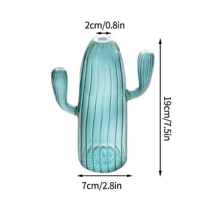 Creative Cactus Shaped Glass Vase for Plants