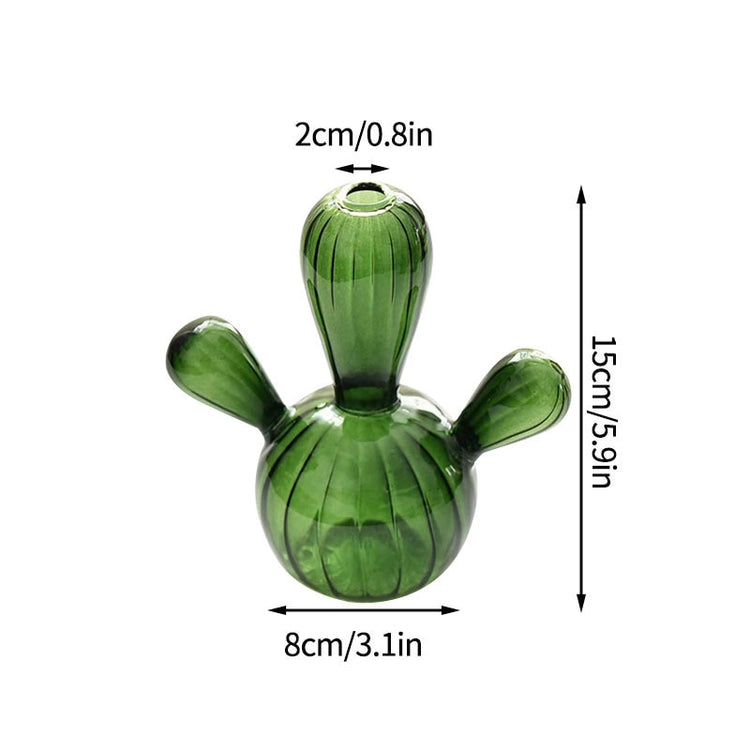 Creative Cactus Shaped Glass Vase for Plants
