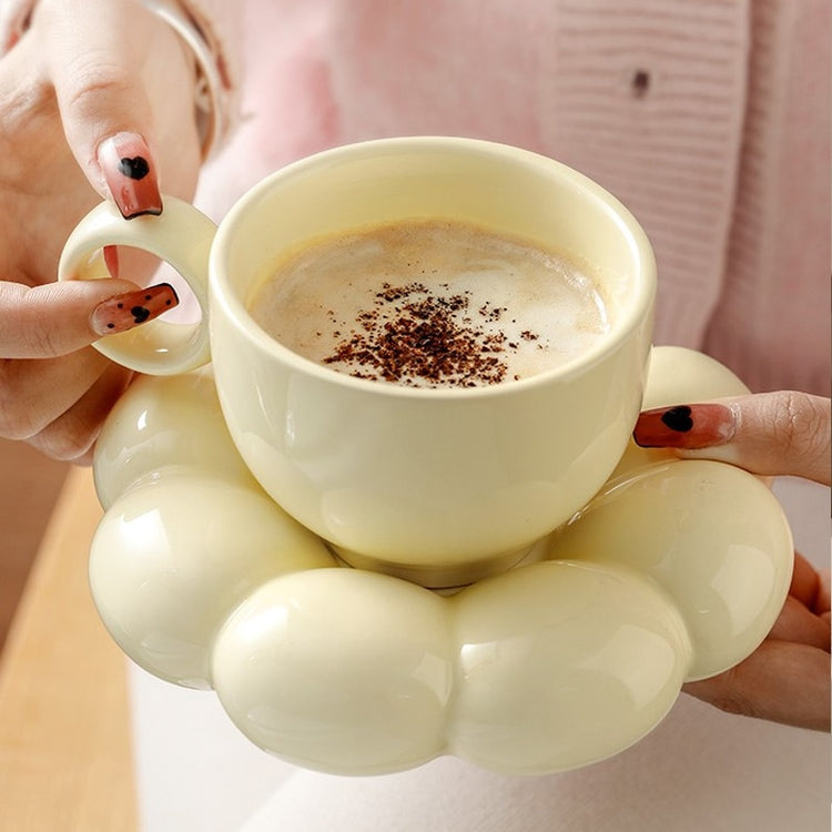 Cute Ceramic Cloud Mug With Saucer