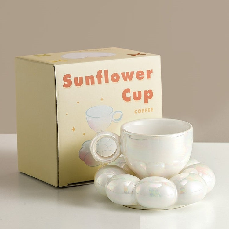 Cute Ceramic Cloud Mug With Saucer