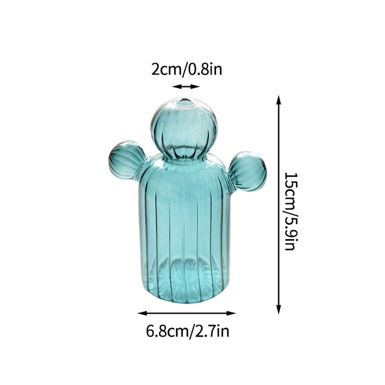 Creative Cactus Shaped Glass Vase for Plants
