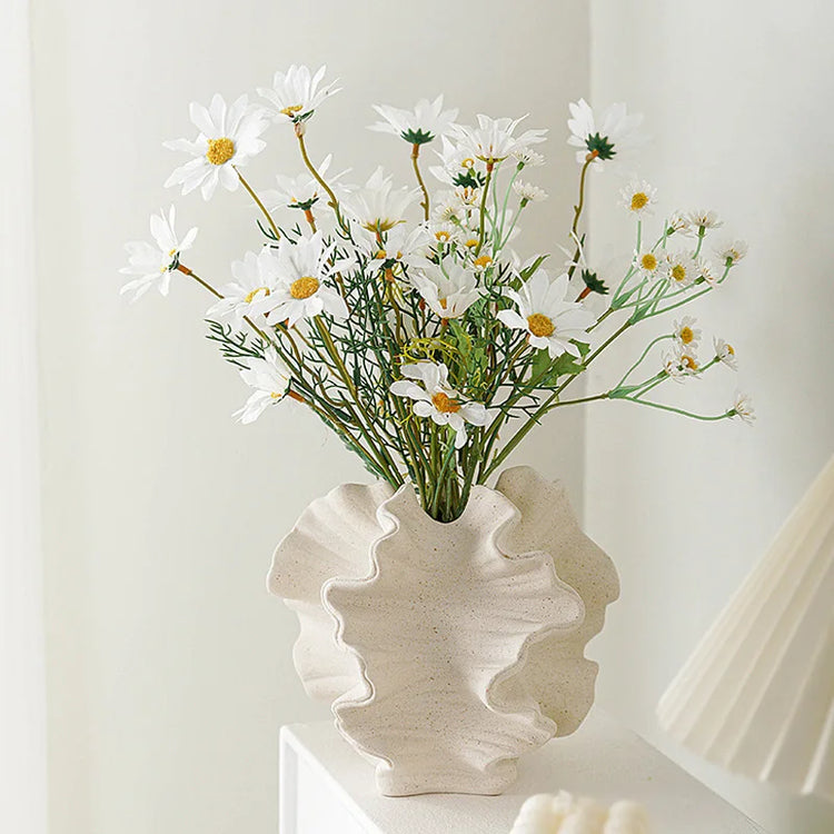 Ceramic Coral Shape Beige Art Vase