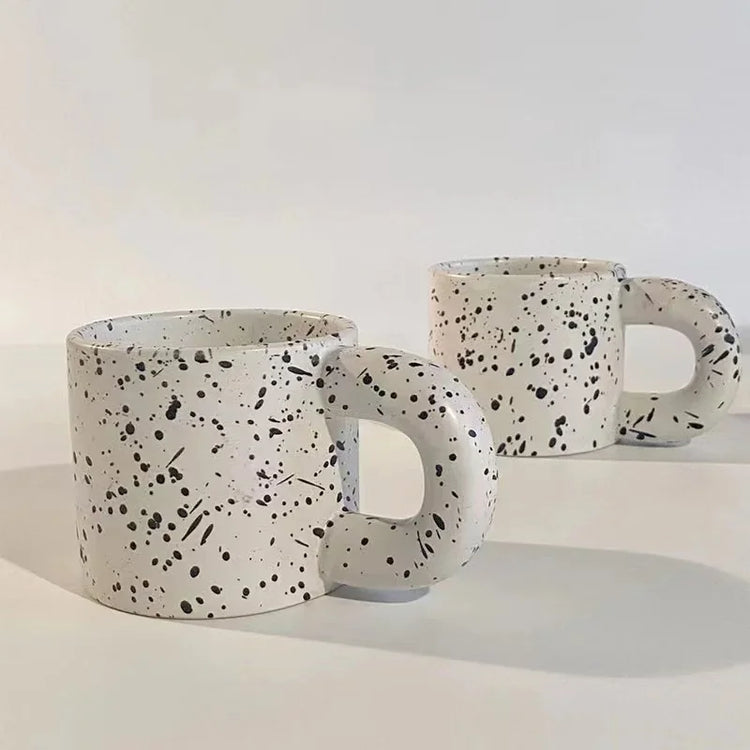 Functional Ceramic Chubby Spackled Mugs Set