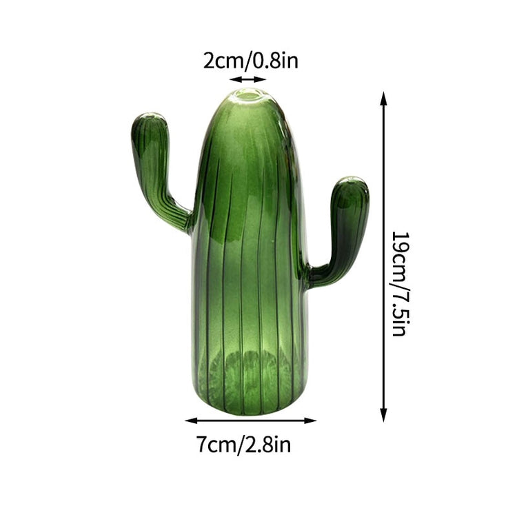 Creative Cactus Shaped Glass Vase for Plants