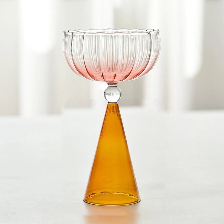 Geometry Gradient Vintage Champagne Wine Glasses