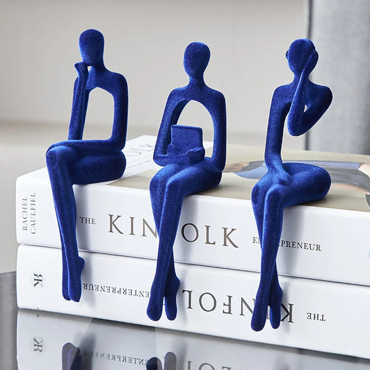 Abstract Design Thinker Felt Figurines - Set of 3