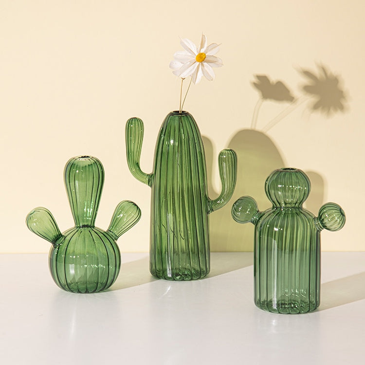 Creative Cactus Shaped Glass Vase for Plants