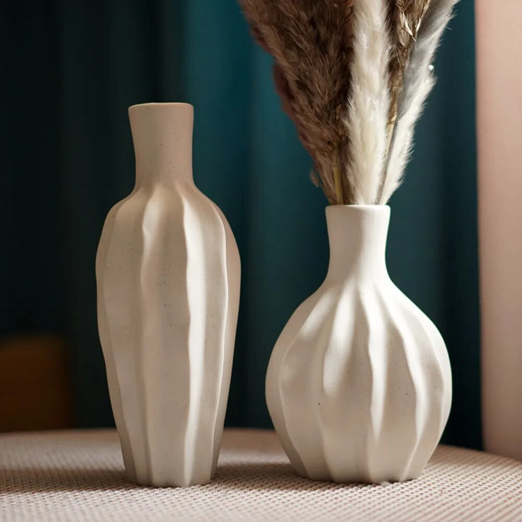 Unglazed Bohemian Irregular Shape Ceramic Vases