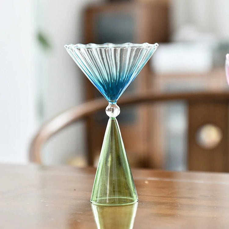 Geometry Gradient Vintage Champagne Wine Glasses