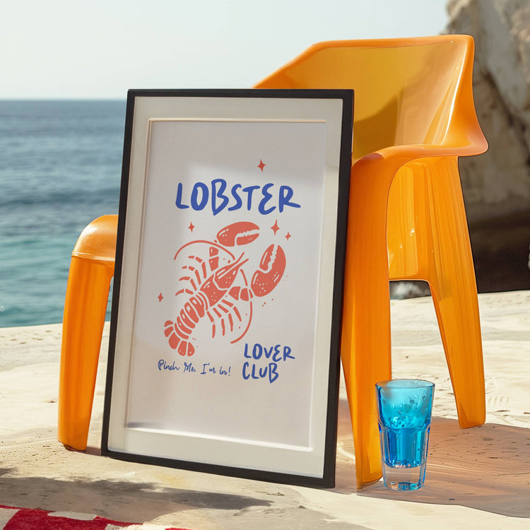 Aesthetic Lobster Lover Club Summer Wall Print