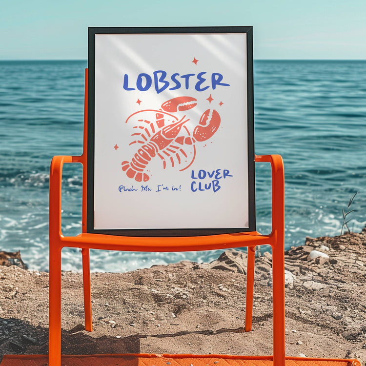 Aesthetic Lobster Lover Club Summer Wall Print