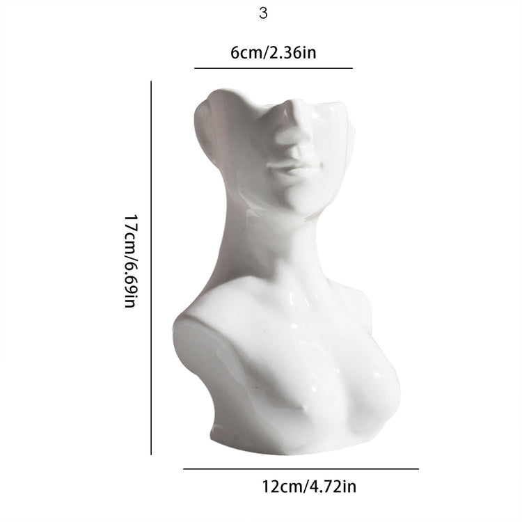 Half Head White Ceramic Vases
