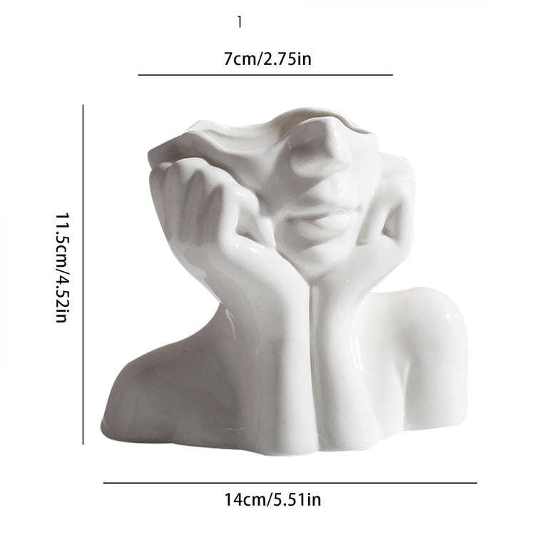Half Head White Ceramic Vases