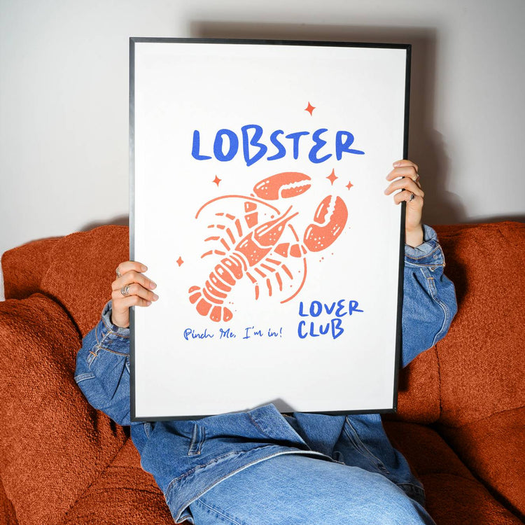Aesthetic Lobster Lover Club Summer Wall Print