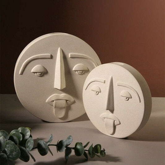 Human Face Round Flower Vase - MAHOGANY STREET
