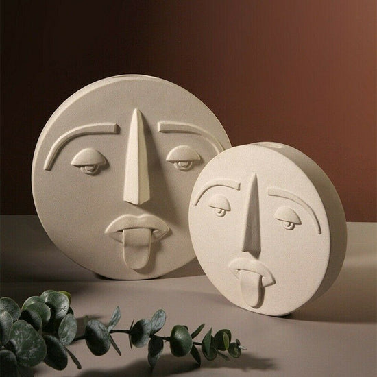 Human Face Round Flower Vase - MAHOGANY STREET