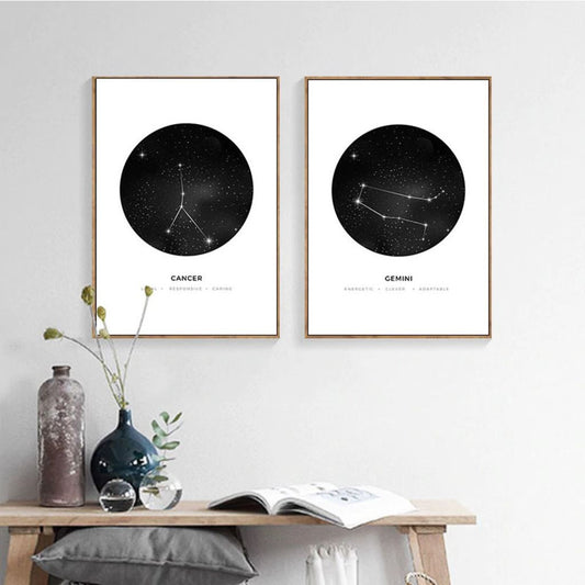 Astrology Signs Minimalist Canvas Prints - MAHOGANY STREET