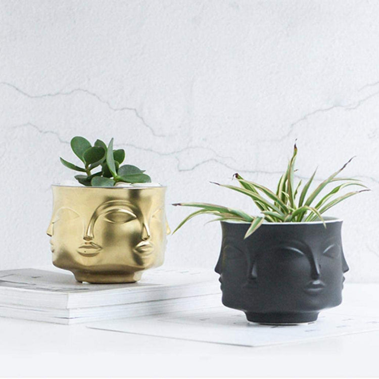 Modern Style Ceramic Face Pot - MAHOGANY STREET