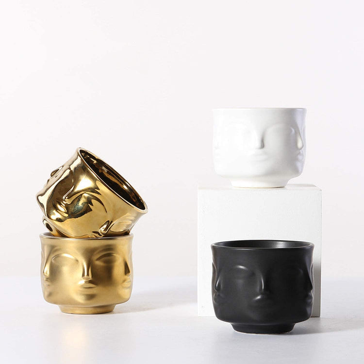 Modern Style Ceramic Face Pot - MAHOGANY STREET