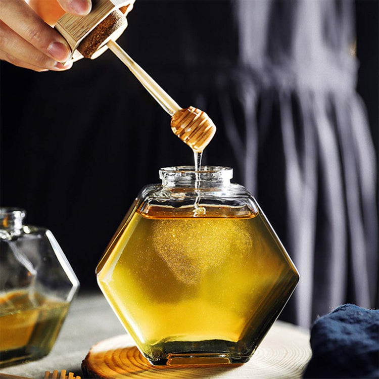 Glass Honey Jar With A Stick Spoon - MAHOGANY STREET