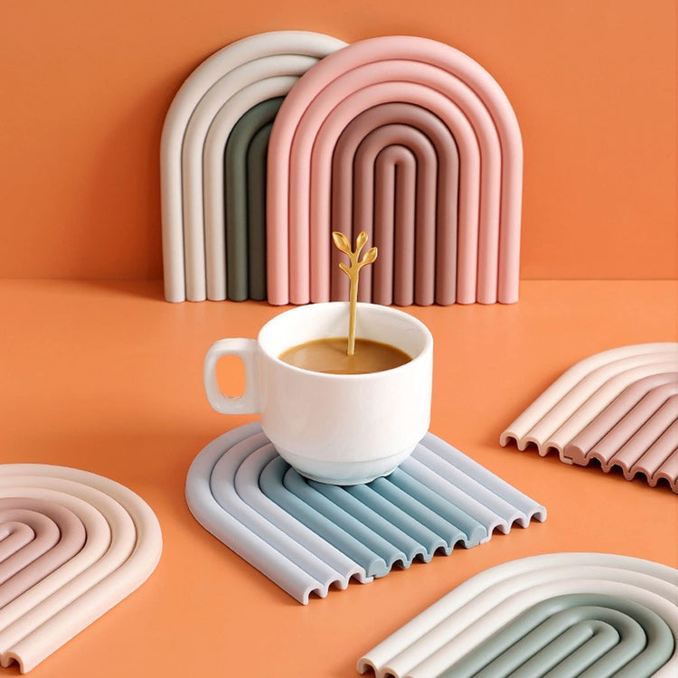 Colorful Silicone Rainbow Coasters