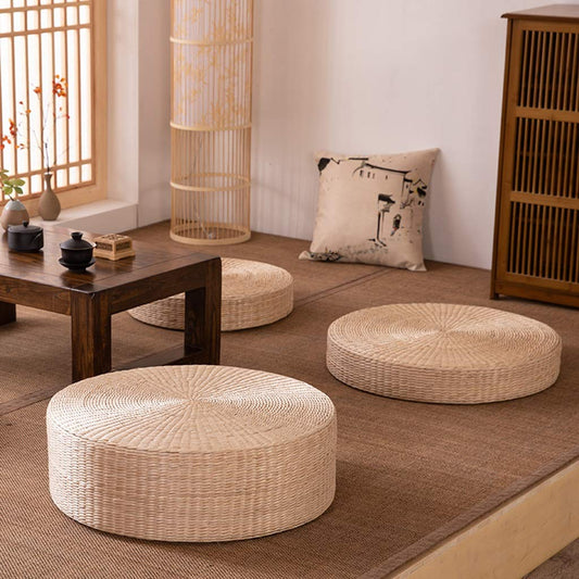 Round Woven Floor Pillow - MAHOGANY STREET