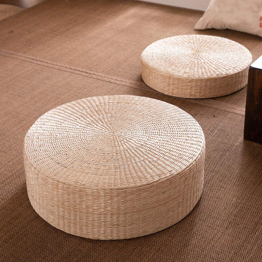 Round Woven Floor Pillow - MAHOGANY STREET