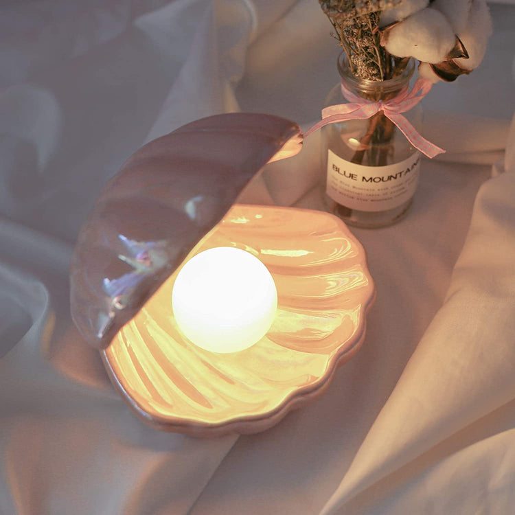 Decorative Ceramic Clam Shaped Lamp