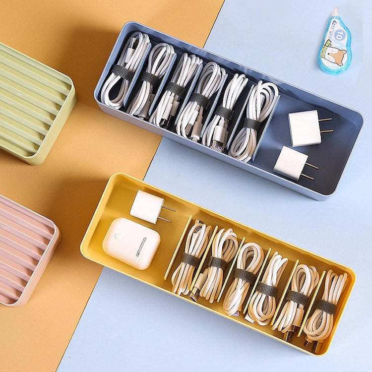 Multi Grid Pastel Colored Cable Storage Containers - MAHOGANY STREET