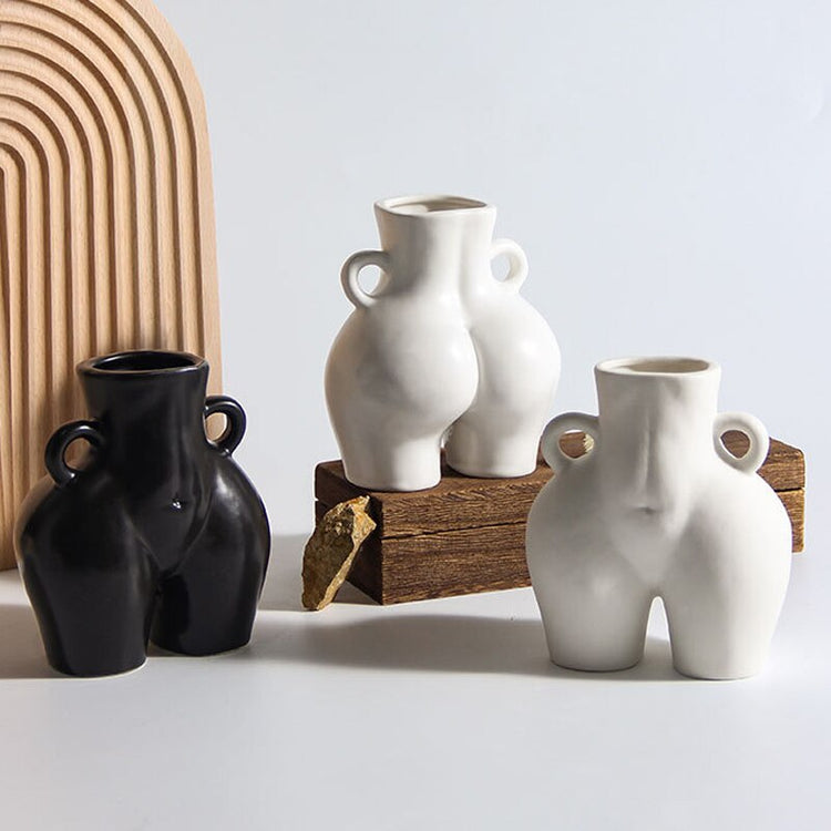 Body Shaped Handcrafted Ceramic Vase - MAHOGANY STREET