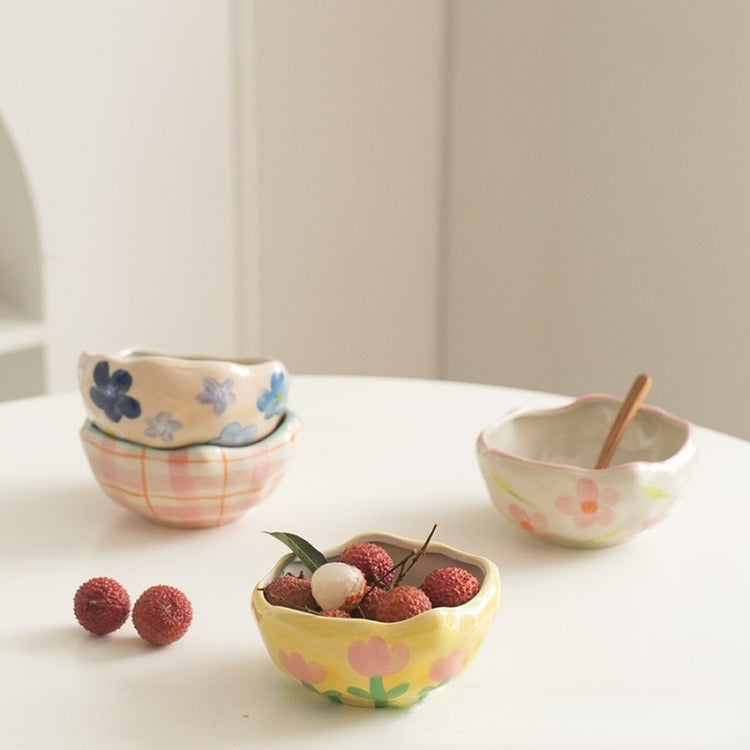 Bright and Vibrant Irregular Ceramic Dinner Bowls