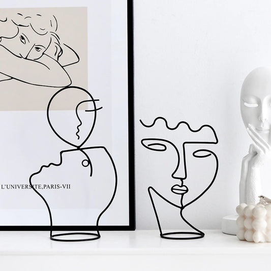 Abstract Metal Wire Face Decorations - MAHOGANY STREET